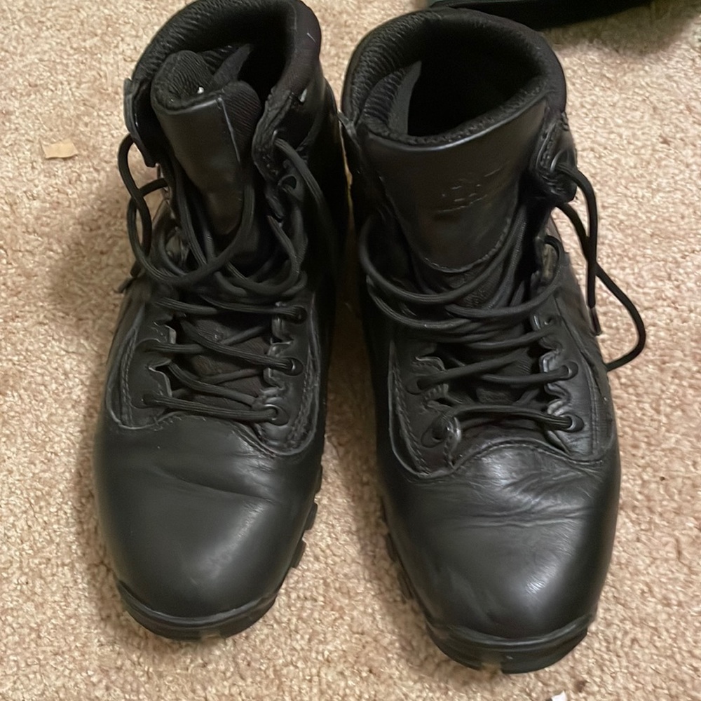 Black tactical research boots